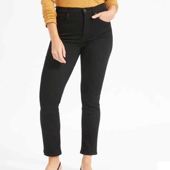 everlane high rise slim straight